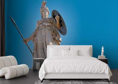 Athens the ancient goddess marble statue under blue sky background, Athens Greece Wall mural