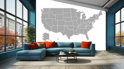 Map of Rhode Island state and position in the United States Wall mural