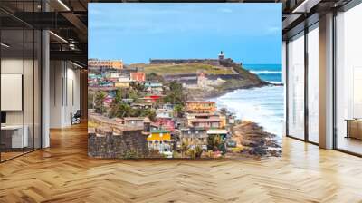 Panorama of San Juan, Puerto Rico Coastline Wall mural