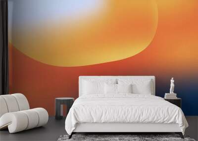 Blurred background with gradient colors of orange, sky blue, flat design, minimal, simple and colorful Wall mural