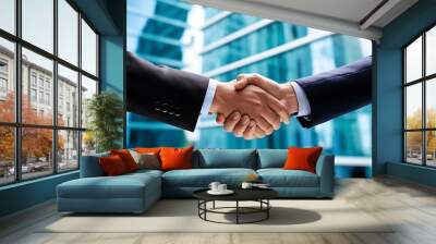 Businessmen handshake business meeting and partnership concept copy space Wall mural