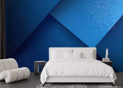 Dynamic blue background with layered textures and subtle dot patterns, creating a sleek and professional look. Ideal for use in presentations, websites, or graphic design projects. Wall mural