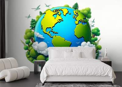 Green planet concept Wall mural