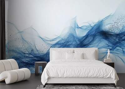 abstract data visualization tech company website banner. Blue on white background Wall mural