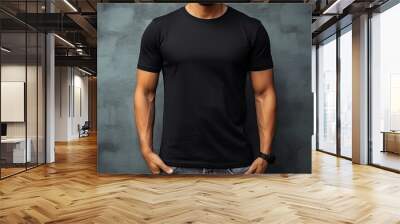 black man t-shirt for mockup design Wall mural