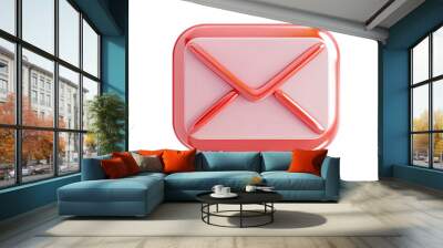 Message design red icon, PNG format Wall mural