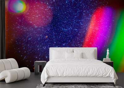 myriad stars and beautiful rainbow circles in space. high quality photo Wall mural