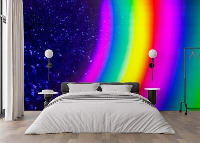 myriad stars and beautiful rainbow circles in space. high quality photo Wall mural