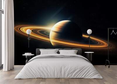 Planet Saturn Image 3D Rendering Wall mural