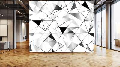 llustration of a line art geometric background with triangles on white.  Wall mural