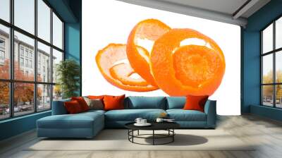 orange peel isolated on white or transparent background Wall mural