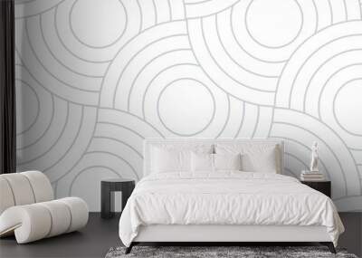 Abstract retro pattern of geometric shapes. Neutral  mosaic backdrop. Geometric wave of circles  background, vector Wall mural