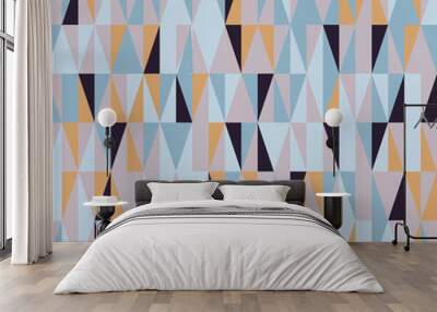 Colorful triangle tiles seamless pattern, vector background. Wall mural