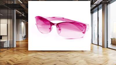 pink sunglasses on white Wall mural