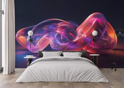 A vibrant abstract swirl of light and color, creating a dynamic and energetic composition. Wall mural