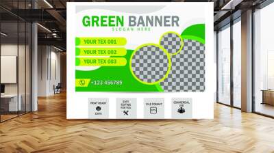 green banner design template Wall mural