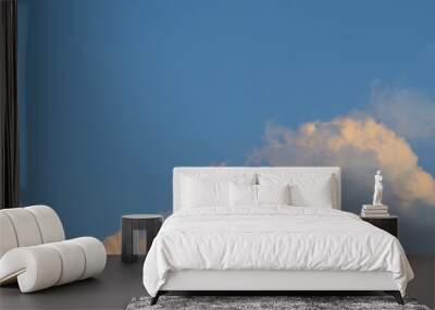 monsoon rain clouds comes from blue sky with sunset background , India Wall mural