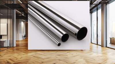 steel tubes and pipes on a white base Wall mural