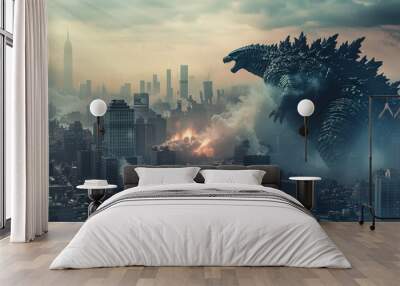 godzilla Wall mural