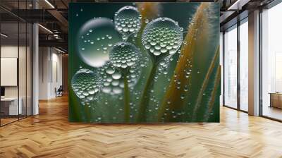 water drops on a leaf Wall mural