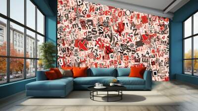 Colorful letters collage Wall mural