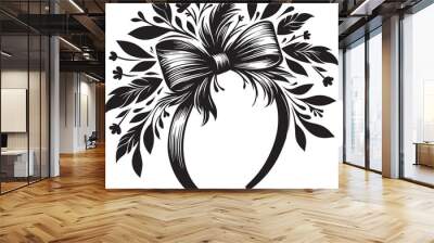 Elegant Floral Hairband Wall mural