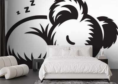 Sleeping Koala Illustration Wall mural