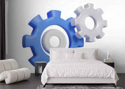 gear wheels icon illustration 3d rendering for business Wall mural