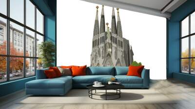 Sagrada Familia church vector illustration Wall mural