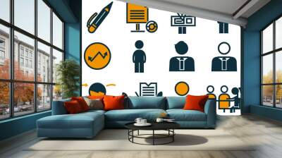 business icon set Wall mural