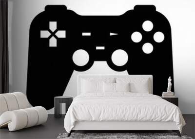 Game Pad icon, full black. Suitable for content design, poster, banner, or video editing needs Wall mural