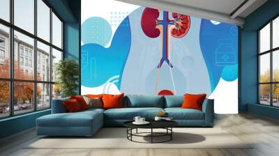 urinary system - an ureteral stent placed after kidney kidney stone removal Wall mural