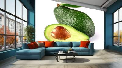 fresh ripe avocado with leaf Wall mural