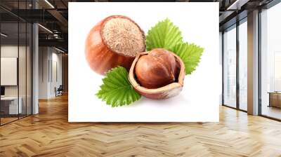 hazelnuts with leaves Wall mural