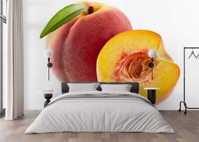 Peach with slice Wall mural