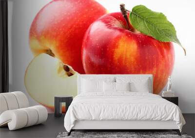 Sweet apples with leaf Wall mural