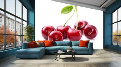 Sweet cherry with leaf Wall mural