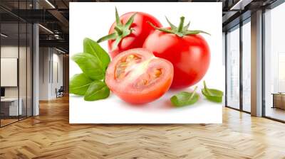 Tomato with basil Wall mural