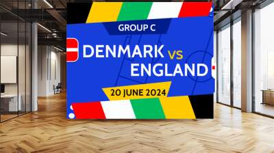 Football Euro Cup 2024 Denmark vs England Wall mural