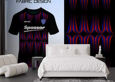 Sport jersey uniform. Fabric textile pattern Design for soccer football, badminton, volleyball and tennis club Wall mural