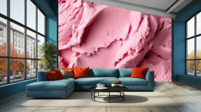  Close-up of a pink ice cream texture background Wall mural