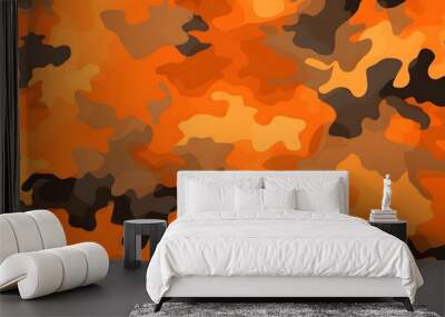 camo orange background Wall mural