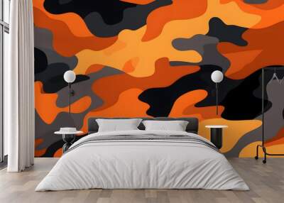 camo orange background Wall mural