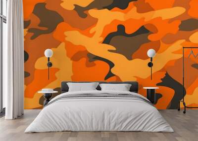 camo orange background Wall mural