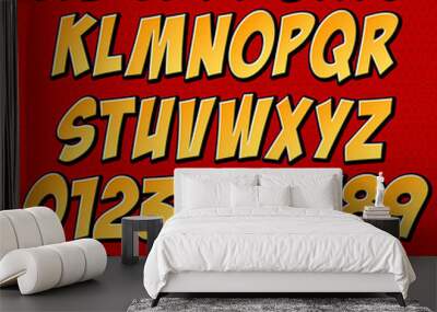 comics style alphabet collection set Wall mural