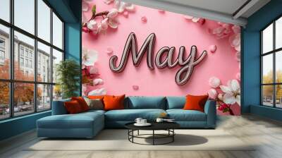 May on pink background Wall mural