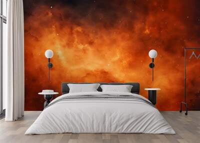 orange galaxy background Wall mural