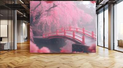 Pink Japan background Wall mural