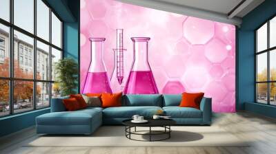 Pink science background Wall mural