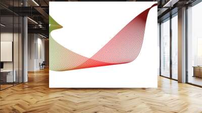 black red white green abstract tech wavy lines gradient background isolated Wall mural